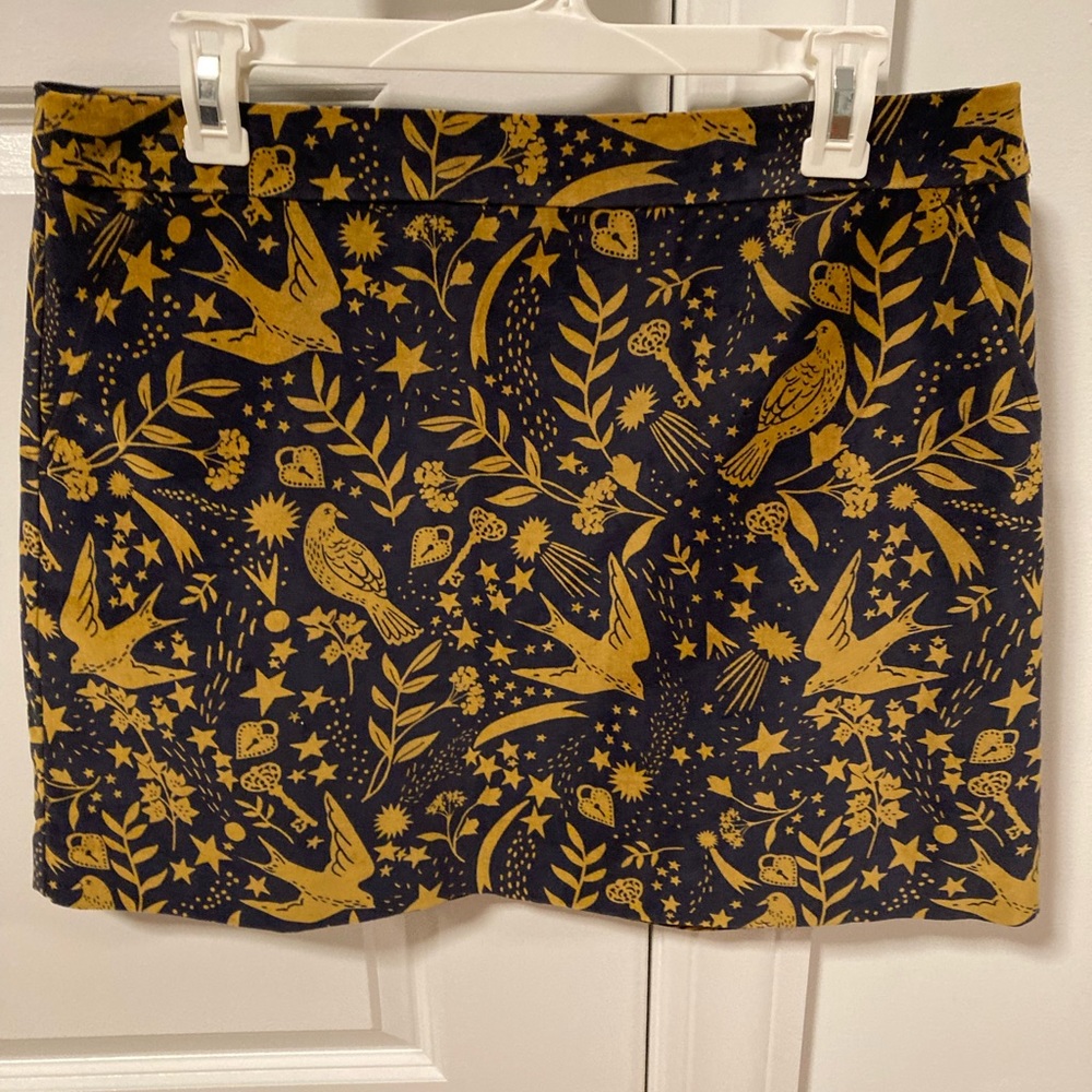 Boden printed velvet skirt